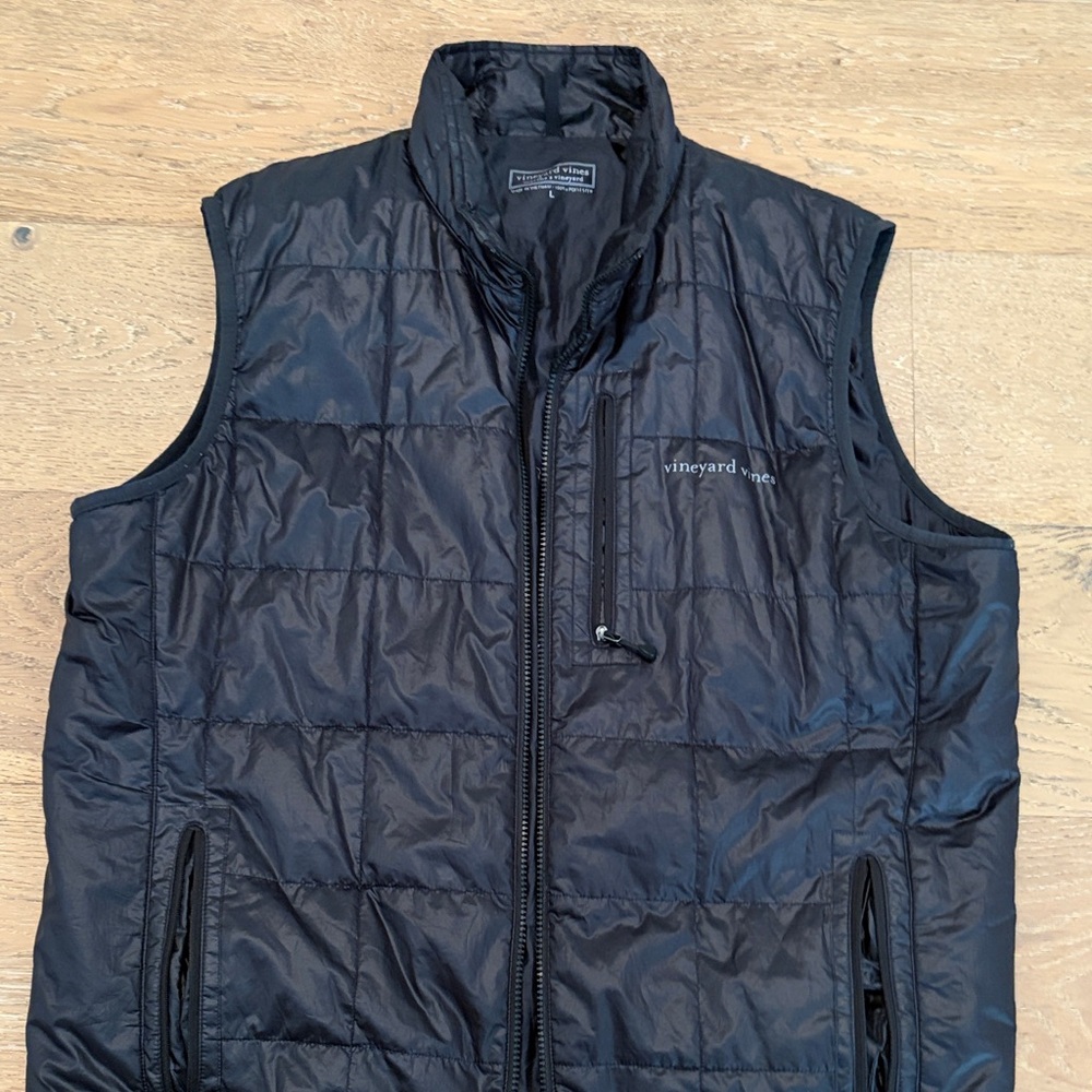 Vineyard Vines dark Blue Quilted Puffer Vest with Stand Collar